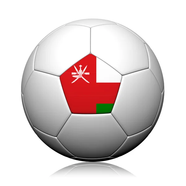 Omanische Flaggenmuster 3D-Darstellung eines Fußballs — Stockfoto