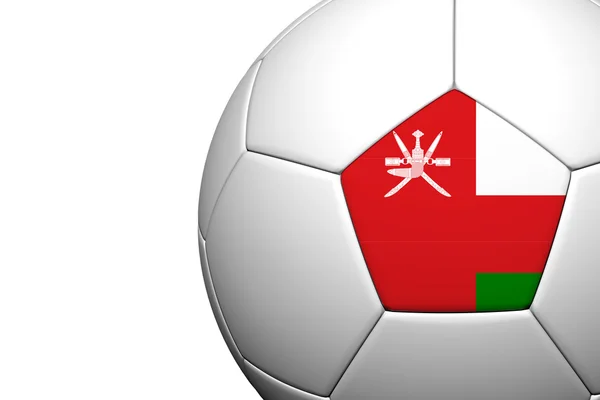 Omanische Flaggenmuster 3D-Darstellung eines Fußballs — Stockfoto