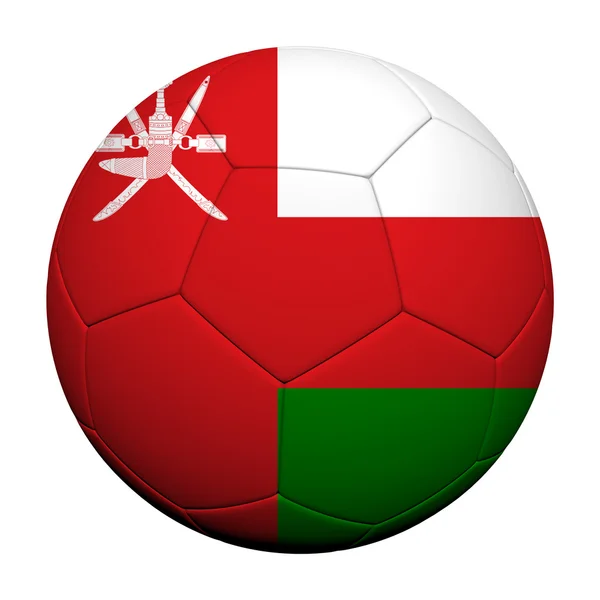 阿曼国旗图案 3d 渲染的足球球 — 图库照片