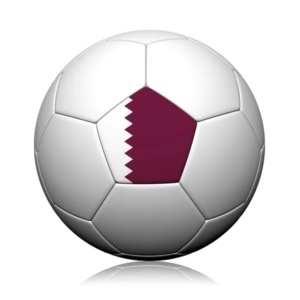 Qatar Flaggenmuster 3D-Darstellung eines Fußballs — Stockfoto