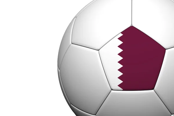 Katar bayrak deseni 3d render bir futbol topu — Stok fotoğraf