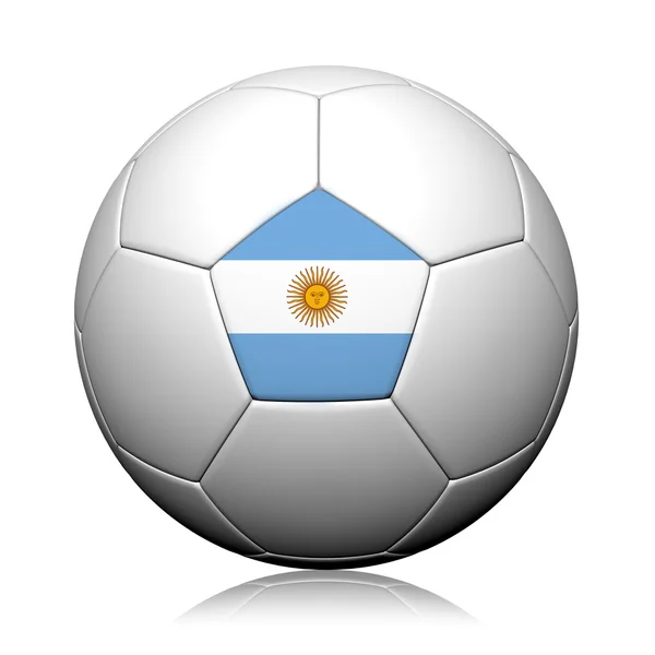 Σημαία της Αργεντινής μοτίβο 3d rendering μιας μπάλας ποδοσφαίρου — Φωτογραφία Αρχείου