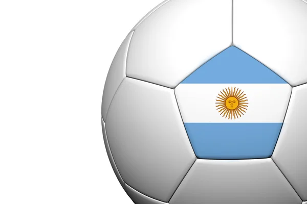 Modèle de drapeau argentin rendu 3d d'un ballon de football — Photo