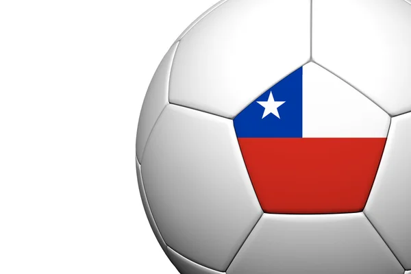 Модель флага Чили 3D рендеринг футбольного мяча — стоковое фото