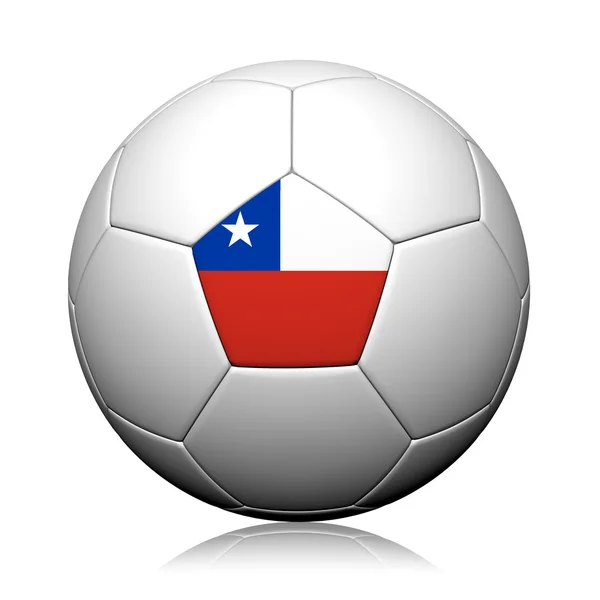Modèle de drapeau du Chili rendu 3D d'un ballon de football — Photo