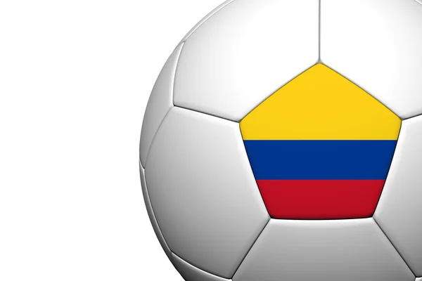 Σημαία της Κολομβίας μοτίβο 3d rendering μιας μπάλας ποδοσφαίρου — Φωτογραφία Αρχείου