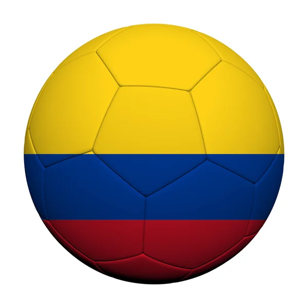 哥伦比亚国旗图案 3d 渲染的足球球 — 图库照片