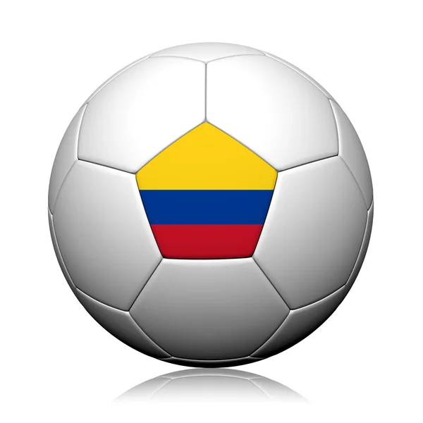 Modelo de Bandera de Colombia 3D representación de una pelota de fútbol — Foto de Stock
