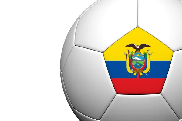 Σημαία του Ισημερινού μοτίβο 3d rendering μιας μπάλας ποδοσφαίρου — Φωτογραφία Αρχείου