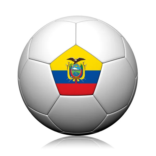 Ekvádor vlajky vzor 3d vykreslování fotbalového míče — Stock fotografie
