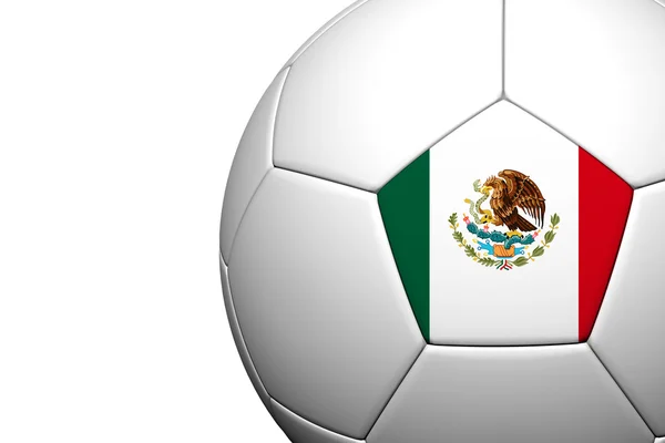 墨西哥国旗图案 3d 渲染的足球球 — 图库照片