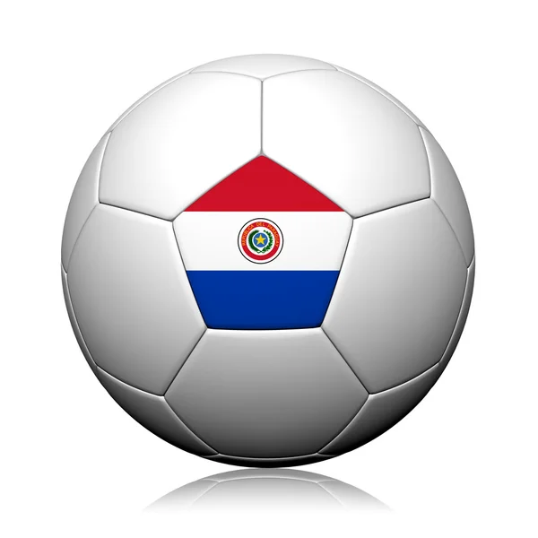 Paraguay Flaggenmuster 3D-Darstellung eines Fußballs — Stockfoto