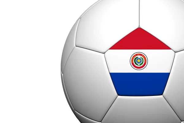 Paraguay Flaggenmuster 3D-Darstellung eines Fußballs isoliert auf w — Stockfoto