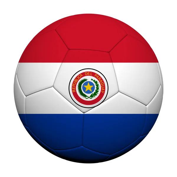Modello di bandiera Paraguay rendering 3d di un pallone da calcio — Foto Stock