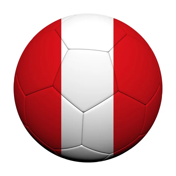 Pérou Drapeau Motif 3d rendu d'un ballon de football — Photo