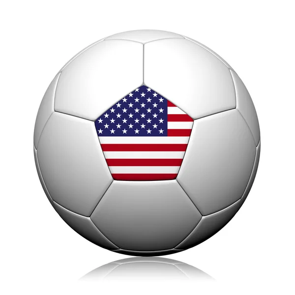 Il modello di bandiera degli Stati Uniti rendering 3d di un pallone da calcio — Foto Stock