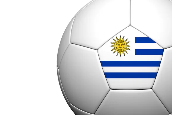 Σημαία της Ουρουγουάης μοτίβο 3d rendering μιας μπάλας ποδοσφαίρου απομονώσει στο w — Φωτογραφία Αρχείου