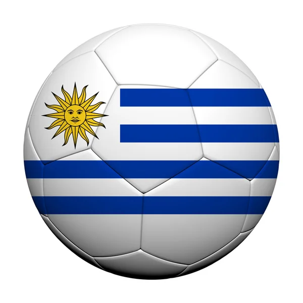 Σημαία της Ουρουγουάης μοτίβο 3d rendering μιας μπάλας ποδοσφαίρου — Φωτογραφία Αρχείου