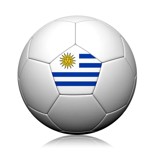 Modèle de drapeau de l'Uruguay rendu 3d d'un ballon de football — Photo