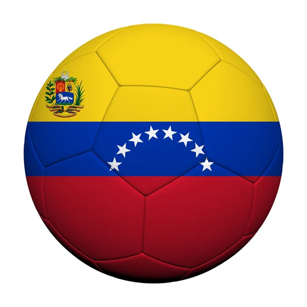 Σημαία της Βενεζουέλας μοτίβο 3d rendering μιας μπάλας ποδοσφαίρου — Φωτογραφία Αρχείου