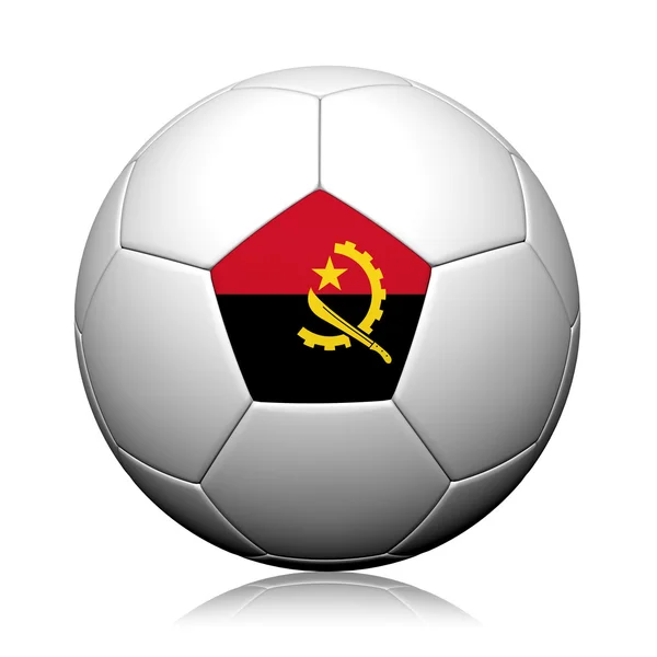 Angola bayrağı desen 3d render bir futbol topu — Stok fotoğraf