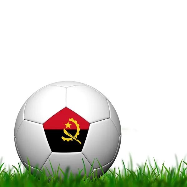 Balll de futebol 3D Botswana Bandeira Patter na grama verde sobre branco b — Fotografia de Stock