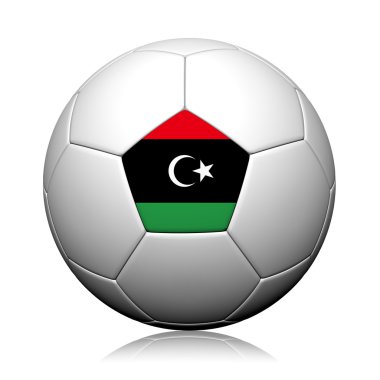 Libya bayrağı desen 3d render bir futbol topu