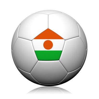 Nijer bayrak deseni 3d render bir futbol topu
