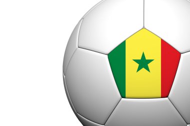 Senegal bayrak deseni 3d render bir futbol topu izole wh