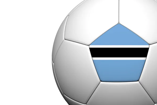 Botswana Bandeira Padrão 3d renderização de uma bola de futebol isolado em w — Fotografia de Stock