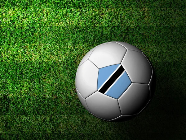 Σημαία της Μποτσουάνα μοτίβο 3d rendering μιας μπάλας ποδοσφαίρου στο πράσινο παιχνίδι — Φωτογραφία Αρχείου