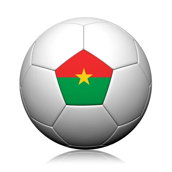 Σημαία της Μπουρκίνα Φάσο μοτίβο 3d rendering μιας μπάλας ποδοσφαίρου — Φωτογραφία Αρχείου