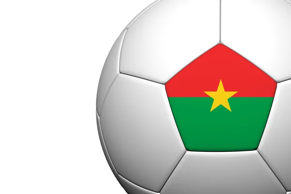Burkina Faso Bandeira Padrão 3d renderização de uma bola de futebol isolado — Fotografia de Stock