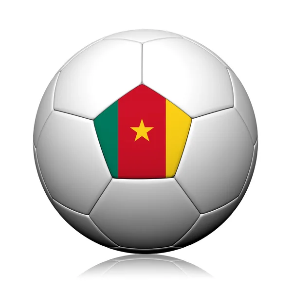 Drapeau Cameroun Motif 3d rendu d'un ballon de football — Photo