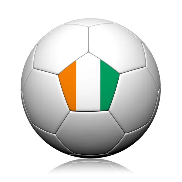 República de Costa de Marfil patrón de bandera 3d representación de una pelota de fútbol — Foto de Stock