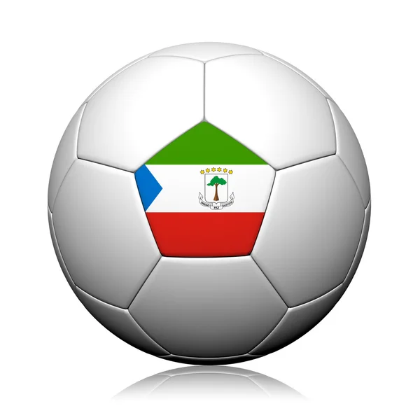 Rovníková guinea vlajky vzor 3d vykreslování fotbalového míče — Stock fotografie