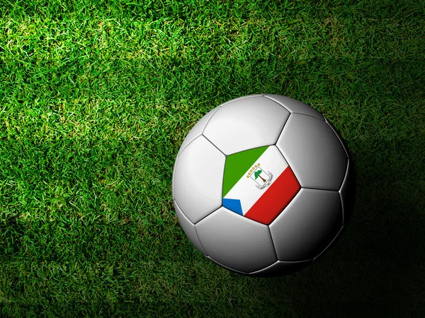 Rovníková guinea vlajky vzor 3d vykreslování fotbalového míče v — Stock fotografie