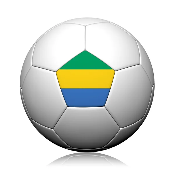 Gabon vlajky vzor 3d vykreslování fotbalového míče — Stock fotografie