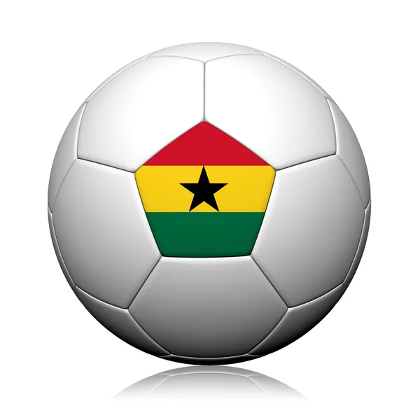 Gana Bandeira Padrão 3d renderização de uma bola de futebol — Fotografia de Stock
