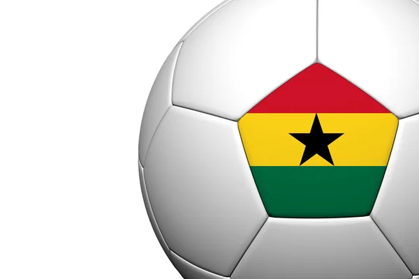サッカー ボールのガーナの旗パターン 3 d レンダリングを聖霊降臨祭の分離します。 — ストック写真