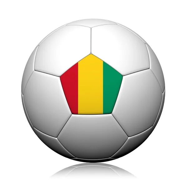 Modello di bandiera della Guinea rendering 3d di un pallone da calcio — Foto Stock