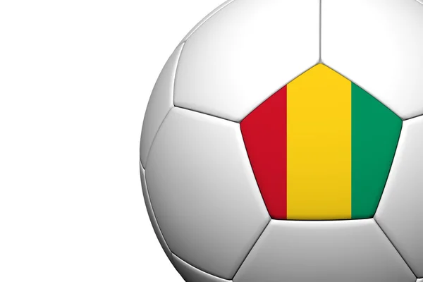 Σημαία της Γουινέας μοτίβο 3d rendering μιας μπάλας ποδοσφαίρου απομονώσει για whi — Φωτογραφία Αρχείου