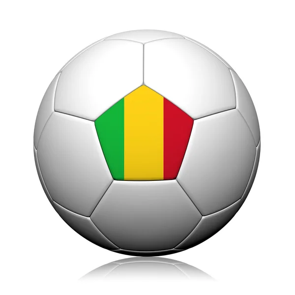 マリ共和国の旗サッカー ボールの 3 d レンダリングをパターンします。 — ストック写真