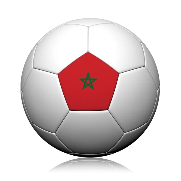 Marocko flagga mönster 3d-rendering av en fotboll — Stockfoto