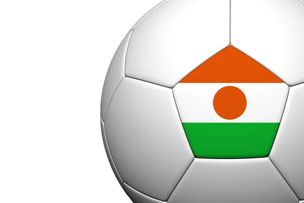 Níger Bandera patrón 3d representación de una pelota de fútbol aislar en whit — Foto de Stock