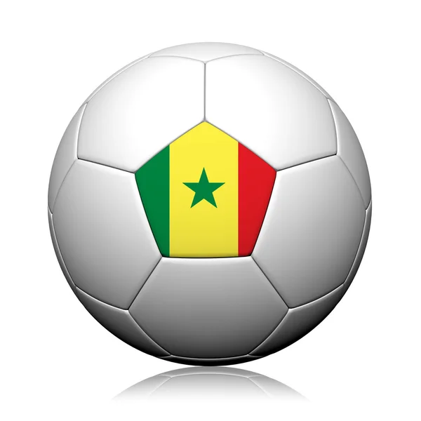 Senegal bayrak deseni 3d render bir futbol topu — Stok fotoğraf