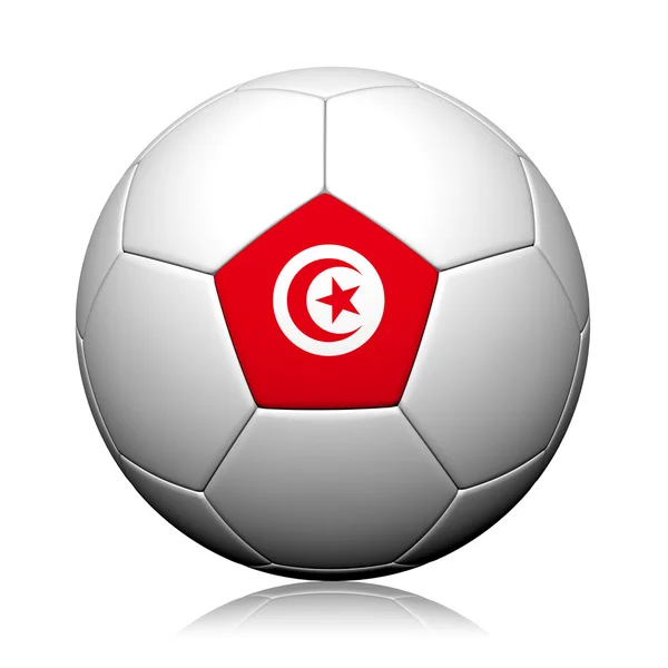 3d rendering μοτίβο Τυνησία σημαία μιας μπάλας ποδοσφαίρου — Φωτογραφία Αρχείου
