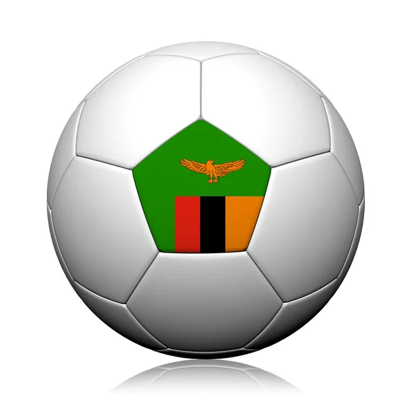 Zambia Bandera patrón 3d representación de una pelota de fútbol — Foto de Stock