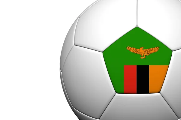 Zambia flagga mönster 3d-rendering av en fotboll isolera på whi — Stockfoto