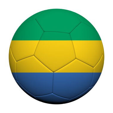 Gabon bayrak deseni 3d render bir futbol topu